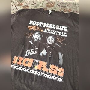 Post Malone & Jelly Roll T-Shirt - The Big Ass Stadium Tour Shirt - Size 2XL